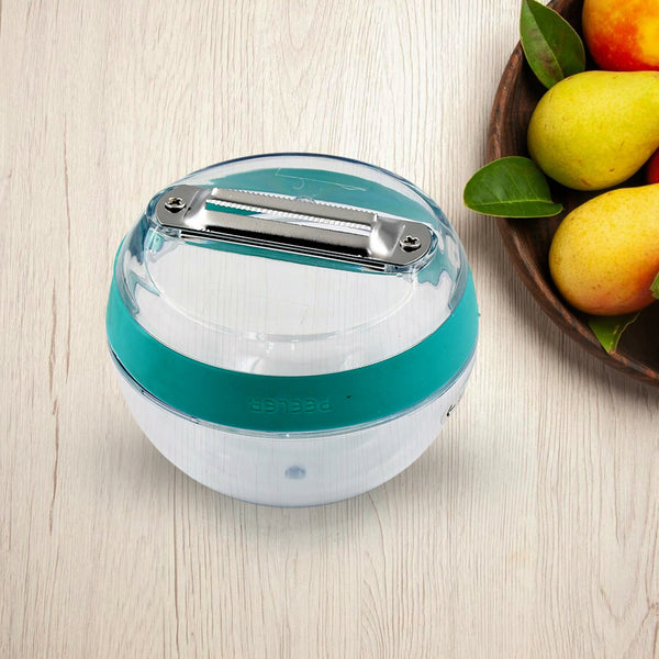 10030 Multifunctional Round Shape Peeler with Container Removable and Washable Storage Type Vegetable Fruit Peeler for Kitchen (1 Pc / Mix Color)