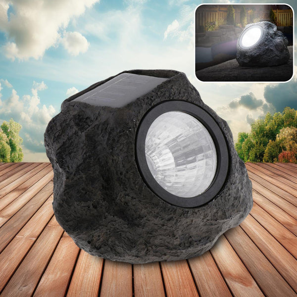 7577 Solar Powered LED Rock Light Solar Powered LED Spotlight Faux Stone for Pathway Landscape Garden Outdoor Patio Yard (1 Pc)