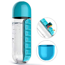 12911 Pill & Vitamin Bottle, Water Bottle Multi Functional Use for Traveling & Outdoor Use Water Bottle, Travelling kit, Summer Special Bottle (600 Ml /  Mix Color )