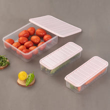 5637 Plastic Food Storage Container for Fridge, fridge storage boxes with Lid Stackable Fridge Storage Containers freeze organizer items and storage, vegetable storage box for fridge, (3 Pcs set)