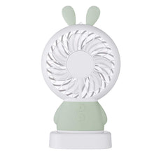 7633 Mini Portable Fan USB Rechargeable Handheld Rabbit Style Color Changing LED Light Pocket Desk Light Fan 