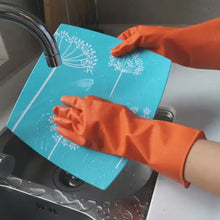 0621 Multipurpose Rubber Reusable Cleaning Gloves, Reusable Rubber Hand Gloves I Latex Safety Gloves I for Washing I Cleaning Kitchen I Gardening I Sanitation I Wet and Dry Use Orange Gloves (1 Pair 40 Gm)