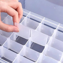 7673a 36 Grids Clear Plastic Organizer Jewelry Storage Box with Adjustable Dividers, Transparent Organizer Box (1pc)