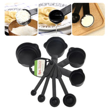 106 Plastic Measuring Cups and Spoons (8 Pcs, Black) Shopistore