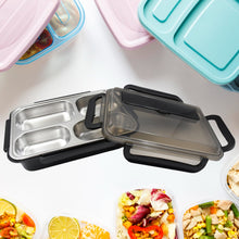 10034 4 Compartment Insulated Lunch Box Stainless Steel |Tiffin Box for Boys, Girls, School & Office Men for Microwave & Dishwasher & Freezer Safe Adult Children Food Container (1 Pc)