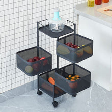 Metal High Quality Kitchen Trolley Kitchen Organizer Items and Kitchen Accessories Items for Kitchen Rack Square Design for Fruits & Vegetable Onion Storage Kitchen Trolley with Wheels (4 Layer / 3 Layer)