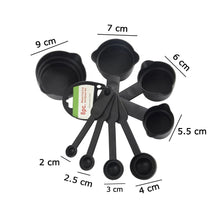 106 Plastic Measuring Cups and Spoons (8 Pcs, Black) Shopistore