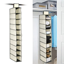 6742A 10 Tier Multipurpose Storage Rack, Foldable, Collapsible Fabric Wardrobe Organiser for Clothes 