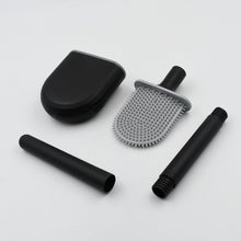 1420 Silicone Toilet Brush with Holder Stand for Bathroom Cleaning