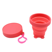 8736 Reusable Folding Silicone Tumbler / Glass / Cup, Folding Cups with Reusable Lid, Silicone Folding Cup with Clip Hook Folding Travel Cup Bag for Travel, Camping, Sports (1 Pc)