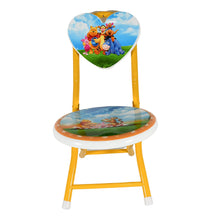 17761 Heart Shape Kids Chair Cartoon Printed Foldable Kids / Children Folding Chair for Playrooms, Schools, Daycares, and Home. Metal and Fibre Body Picnic Beach Camping Chair (1 Pc)