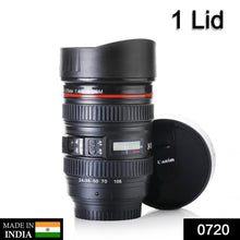 0720 Camera Lens Shaped Coffee Mug Flask With Lid 