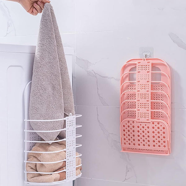 8145 Wall Hanging Laundry Basket Clothes Hanger Dirty Hamper Clothes Storage Hook Clothes Rails for Laundry Washing Machine Bathroom Kids Dirty Clothes Storage Hanger (1 Pc)