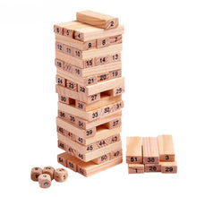 1911 54 Pcs Blocks 4 Dices Wooden Tumbling Stacking Building