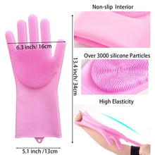 0712 Dishwashing Gloves with Scrubber| Silicone Cleaning Reusable Scrub Gloves for Wash Dish Kitchen| Bathroom| Pet Grooming Wet and Dry Glove (1 Pc Left Hand Gloves)