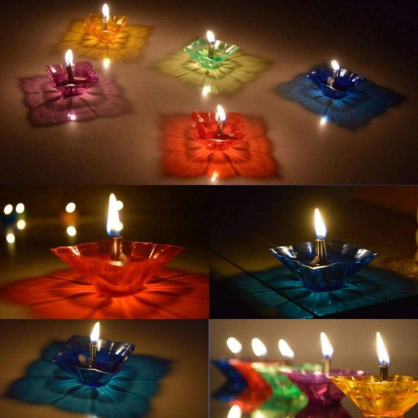 6004A Candle Cup with Multi Shape  (Multicolor) (12 Pcs Set)