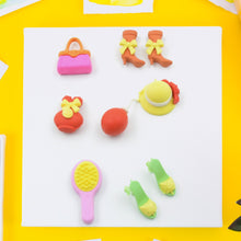 Fancy & Stylish Mini Erasers for Kids (9 or 8 Pc Set) - Fun Designs, Party Favors