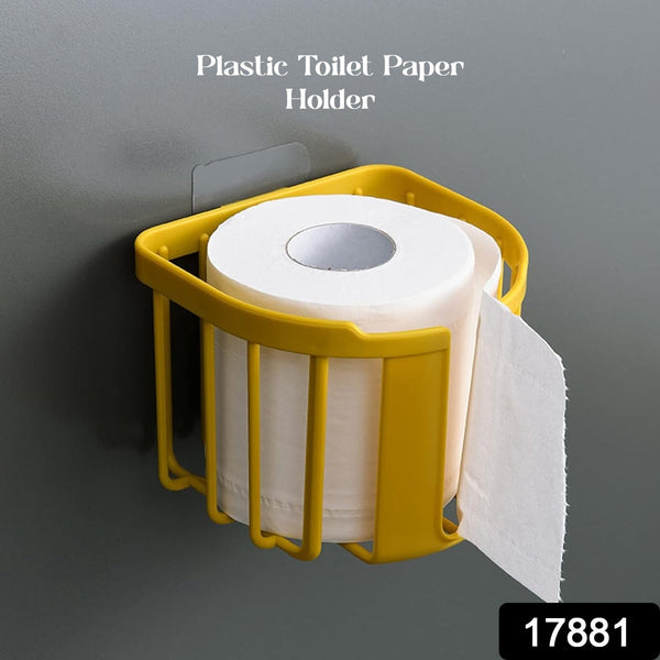 17881 Toilet Paper Holder Bathroom, Tissue Roll Wall Mounted Plastic Bathroom Toilet Paper Roll Holder, Tissue Holder with Storage and Dispenser for Bathroom, Kitchen, Washroom | 14 x 13.5 x 11 Cm