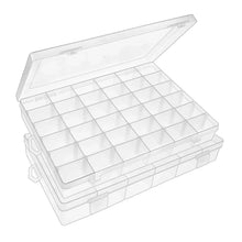 7673a 36 Grids Clear Plastic Organizer Jewelry Storage Box with Adjustable Dividers, Transparent Organizer Box (1pc)