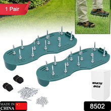 8502 Lawn Aerator Sandals, Garden Grass Aerator Spiked Sandals Green Studded Shoes for Yard Patio Garden Excavation