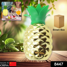 8447 Plastic Pineapple Cups With Straw Pineapple Party Favors Summer Hawaiian and Beach Party Decorations for Kids Adults With Brown Box(1 Pc)