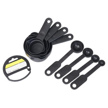 106 Plastic Measuring Cups and Spoons (8 Pcs, Black) Shopistore