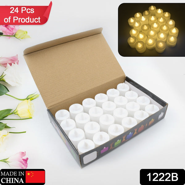 1222B Festival Decorative - LED Tealight Candles | Battery Operated Candle Ideal for Party, Wedding, Birthday, Gifts (24pc) ( Diya , Divo , Diva , Deepak , Jyoti ,