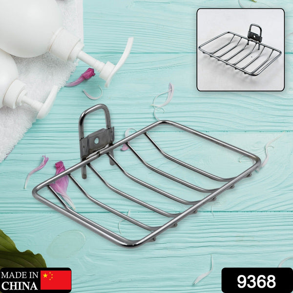 9368 Kitchen, Bathroom Stainless Steel Wall Mounted Self Adhesive Magic Sticker Soap Dish Holder Wall Hanging Soap Storage Rack