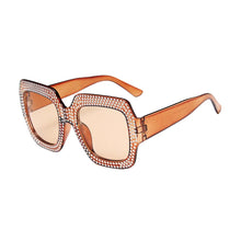 4953 Big Square Diamond Framed Sunglasses 