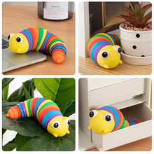 17594 3D Rainbow Color Plastic Slug Fidget Toys, Stress Relieving Toy, Sensory Slug Toy for Boys and Girls, Finger slug Toy, for Autistic, Caterpillar Fidget Toys Stress Relief Gifts for Toddlers Kids Adults  (1 Pc)