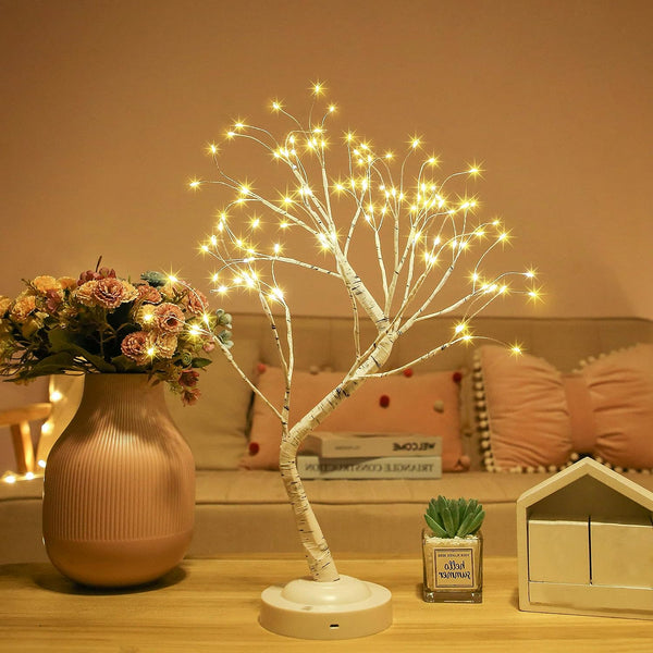 9391 108 LED Birch Tree Lights Artificial Tabletop Fairy Tree Lamp Eight Lighting Modes USB or Battery Operated with Timer Decor for Bedroom Living Room Wedding Christmas Easter