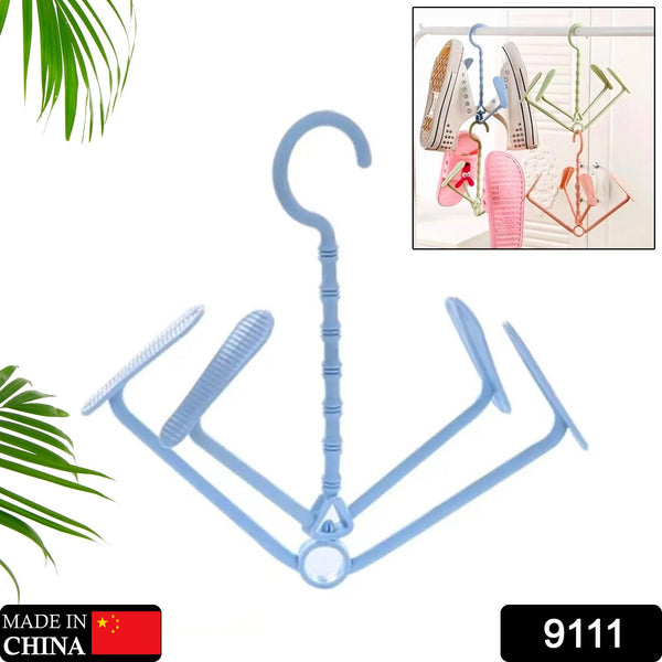 9111 Hanging Shoe Rack Rotating Four Hooks Portable Drying Shoe Rack Wet and Dry Dual-use Drying Shoes Hanger Windproof