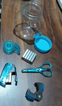 4143 Mini Office Stationery Set, Including Stapler, Scissors, Paper Clips, Tape Dispenser, Transparent Tape, And Staples