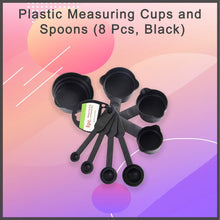 106 Plastic Measuring Cups and Spoons (8 Pcs, Black) Shopistore