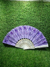 4930 Hand Folding Fan, Chinese Vintage Style Handheld Fan with Fabric Sleeve 