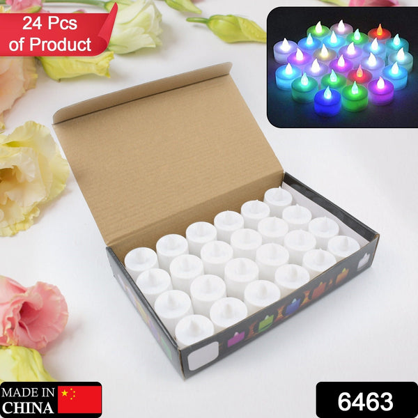 6463 24Pcs Festival Decorative - LED Tealight Candles | Battery Operated Candle Ideal for Party, Wedding, Birthday, Gifts (Multi Color) ( Diya , Divo , Diva , Deepak , Jyoti ,)