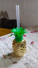 Plastic Pineapple Cups with Straw (1 Pc) - Party Favors, Hawaiian, Beach